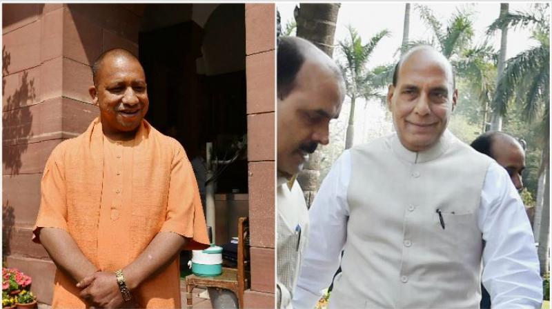 CM YOGI WITH DEFENCE MINISTER